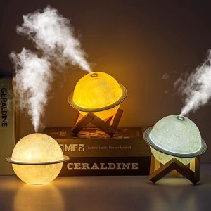 Saturn Planet Light Humidifier - Quiet Home Bedroom Humidifier with High Aesthetics | Night Light, Perfect Gift for Dorm Students & Girls